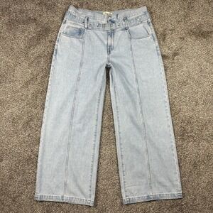 Madewell‎ The Perfect Vintage Wide-Leg Jean Seam Edition Womens 33 Blue Denim